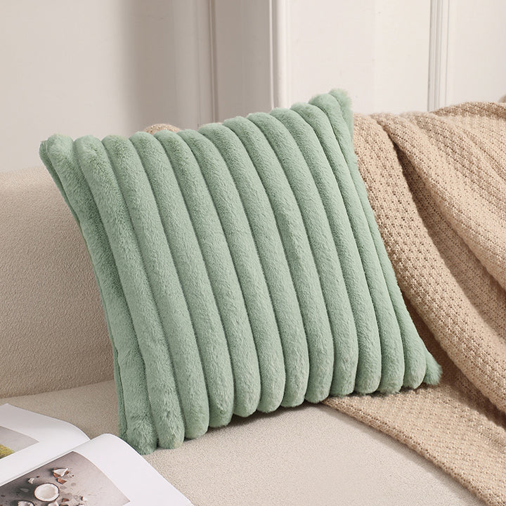 Textured Faux Fur Decorative Pillow