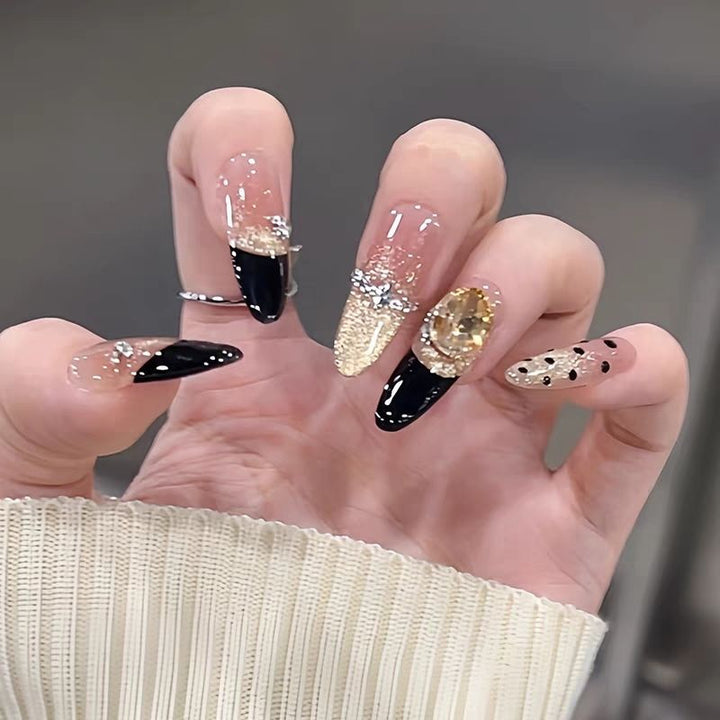 Artistic Floral-Embellished Press-On Nail Art Bowlift