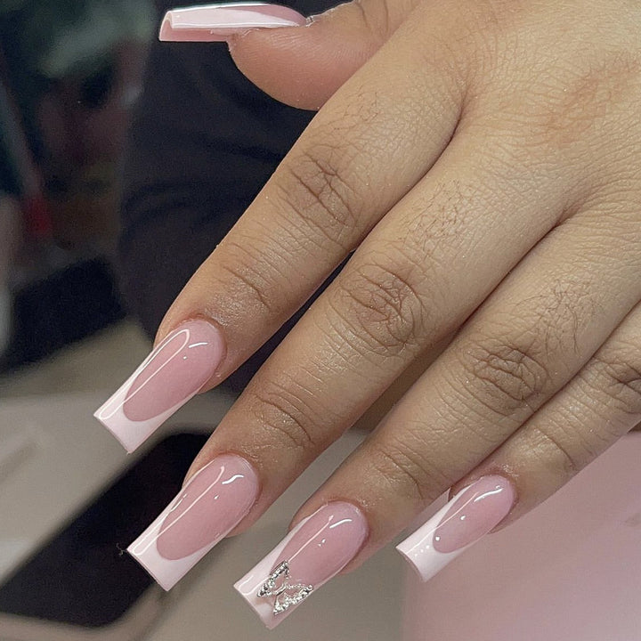 Elegant Long Square Acrylic Nail Extensions Bowlift
