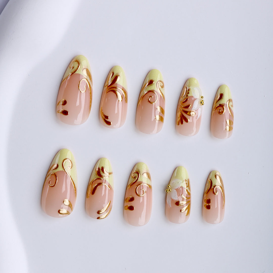 Artificial nails with elegant decorations Bowlift