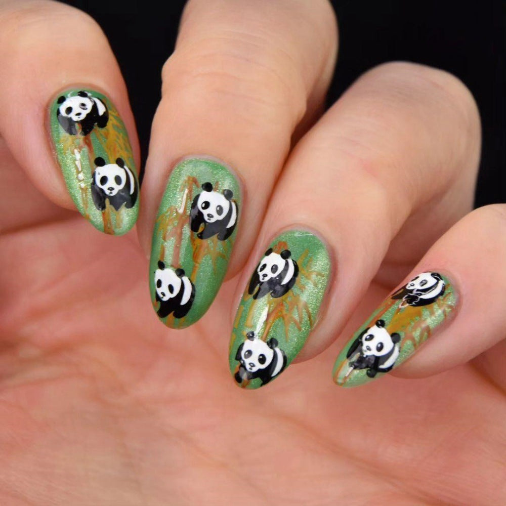 Nail art with cute panda design Bowlift