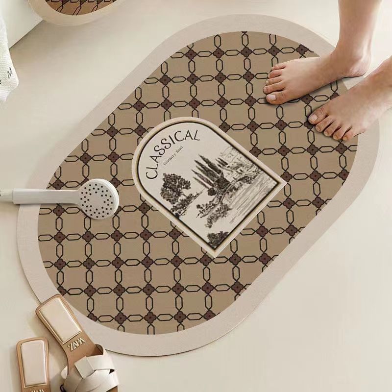 Elegant Country-Themed Bathroom Mat Bowlift