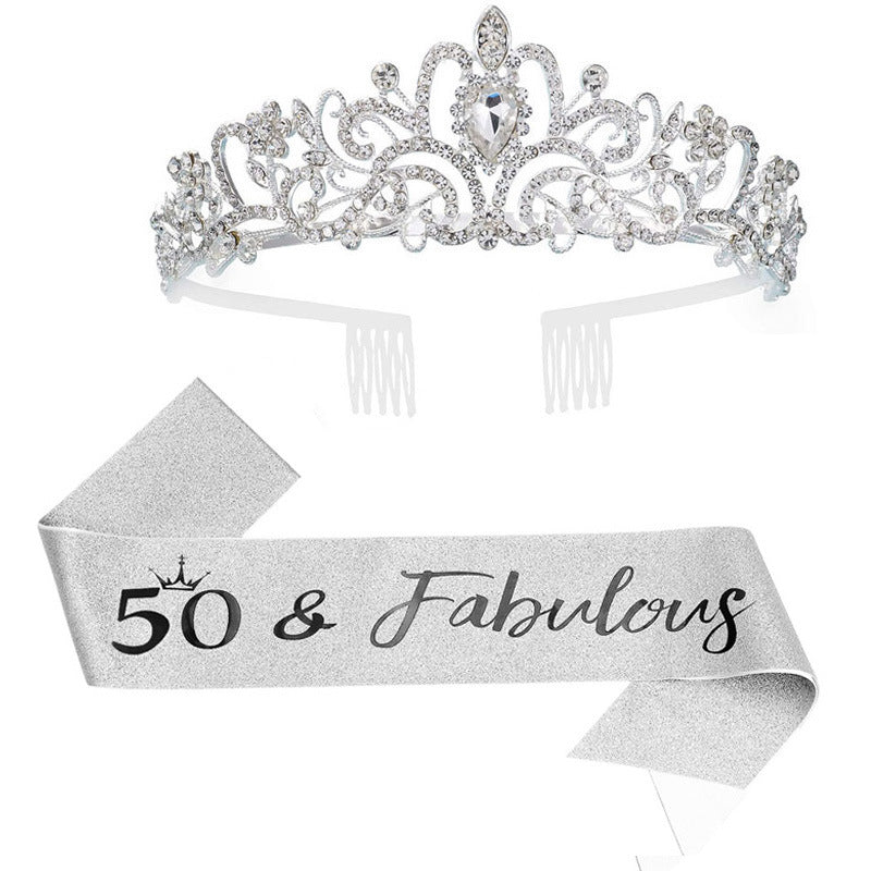 Women's Sparkling Crown with Radiant Rhinestone Embellishment Bowlift