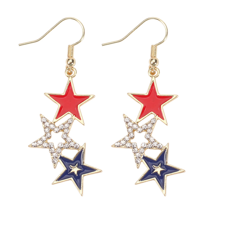 Women's filigree earrings in flag design with crystal stripes and enamel trim Bowlift