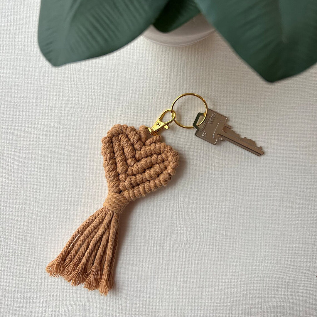 Macrame Heart Keychain Holder Bowlift