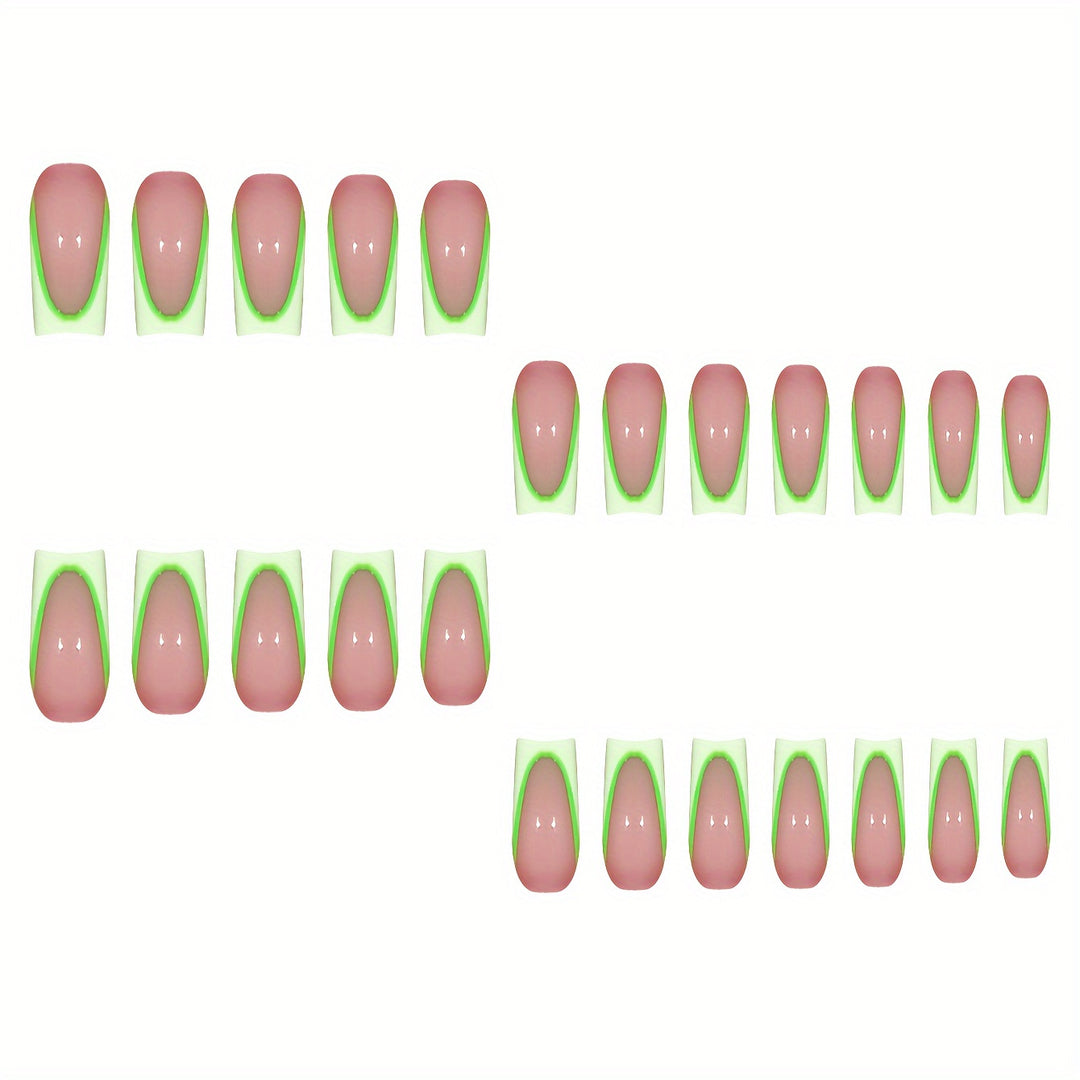 Neon French Tip Press-On Nails Bowlift
