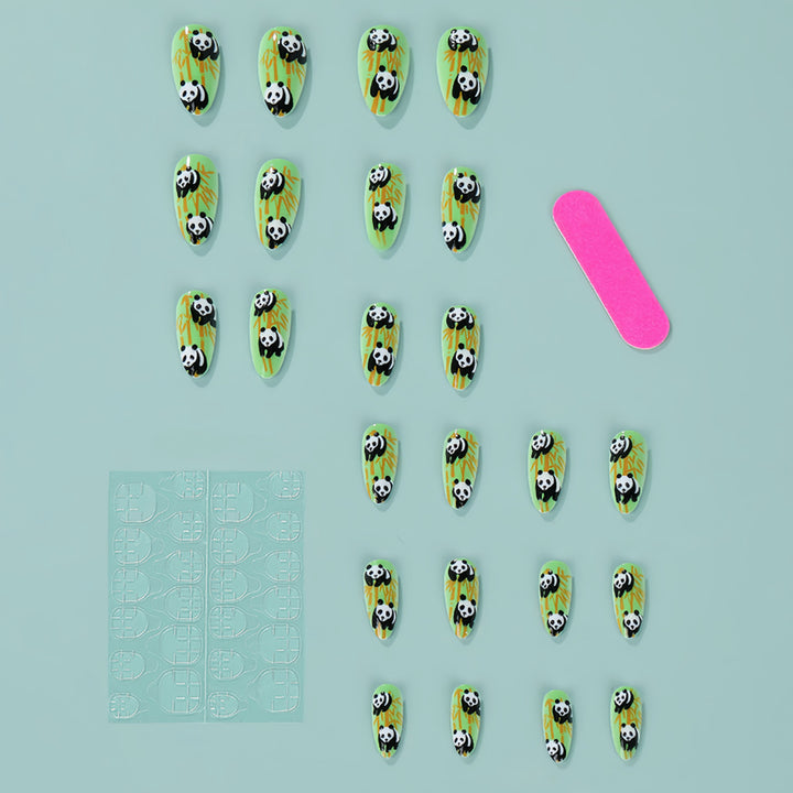 Nail art with cute panda design Bowlift