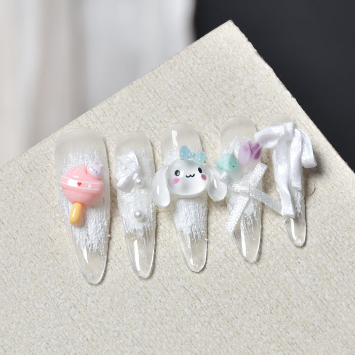 Creative 3D Themed Press-On Nail Art Bowlift
