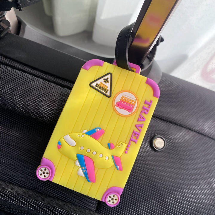 Cartoon Airplane-Themed Luggage Tag Bowlift