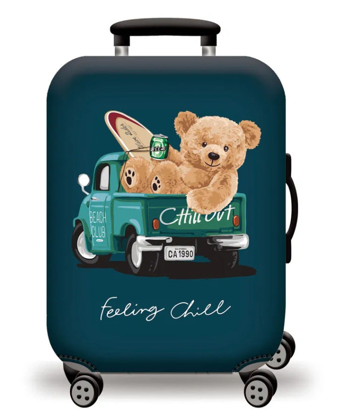 Unisex nan elastic suitcase cover with artistic marble print, shockproof fit and tear-resistant stretch material Bowlift