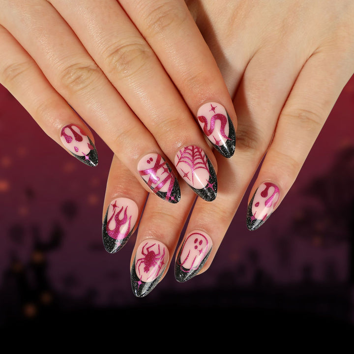 Artful Halloween nail art with a sparkling finish Bowlift