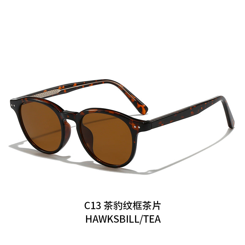 Women's round fashionable sunglasses with UV protection Bowlift