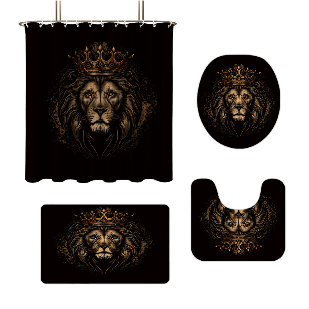 Digital Lion Themed Bathroom Set Bowlift