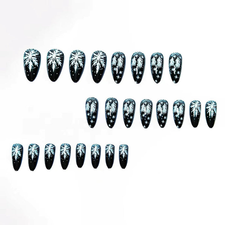 Elegant Artificial Nails in Christmas Design Bowlift
