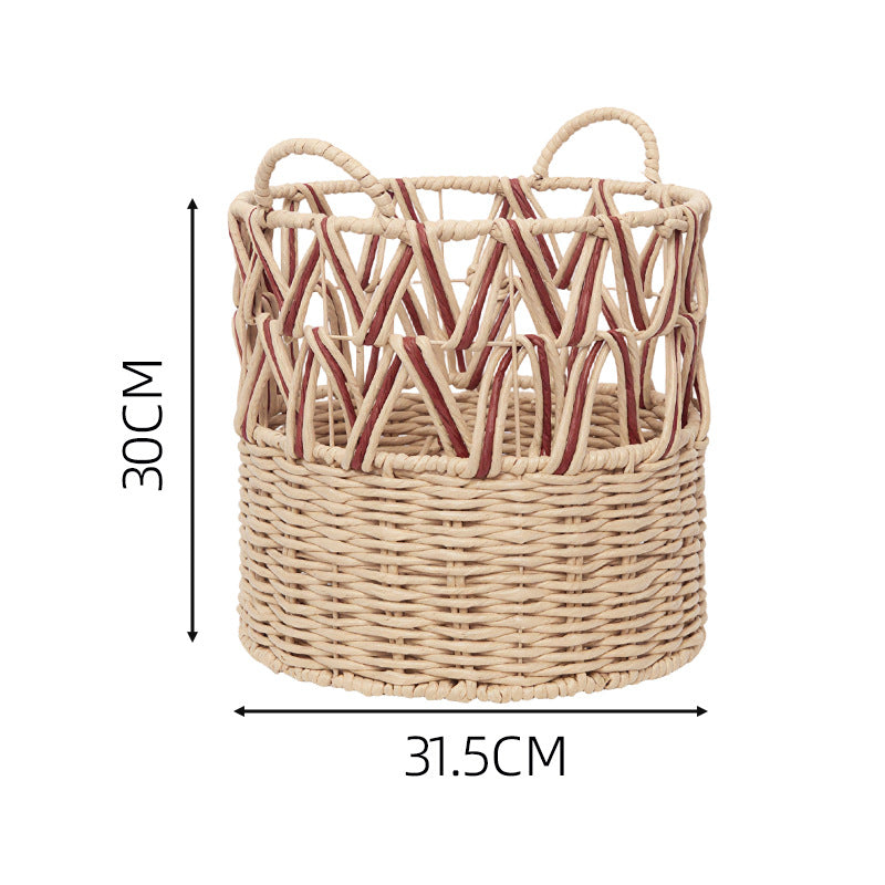 Braided storage basket with elegant accents