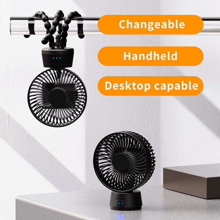 Unisex nan portable rechargeable desk fan with flexible tripod legs and quiet brushless motor Bowlift