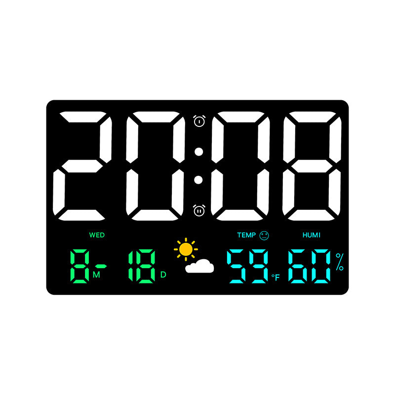 Digital wall decoration clock with temperature and humidity display Bowlift
