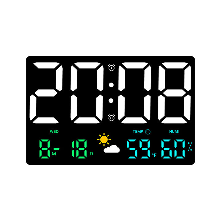 Digital wall decoration clock with temperature and humidity display Bowlift
