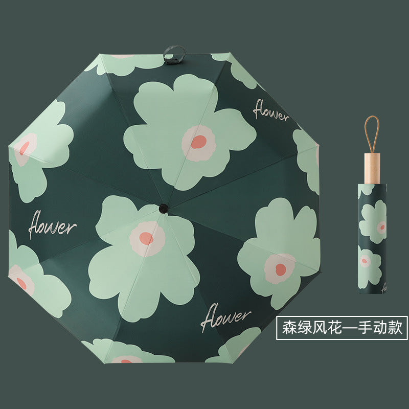 Ladies Rainbow Colored Folding Umbrellas Bowlift