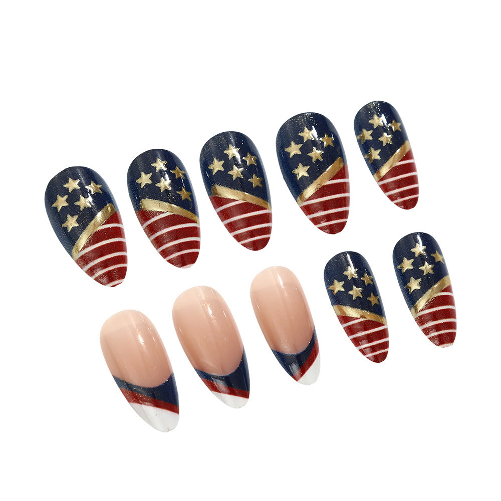 Artful nail tips in patriotic design Bowlift