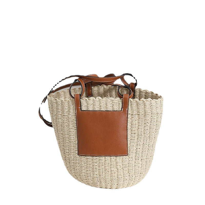 Basket bag with elegant leather detail Bowlift