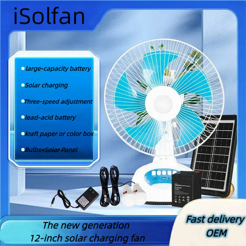 Ladies Portable Solar Fan with Large Battery Capacity and Variable Speed Control Bowlift