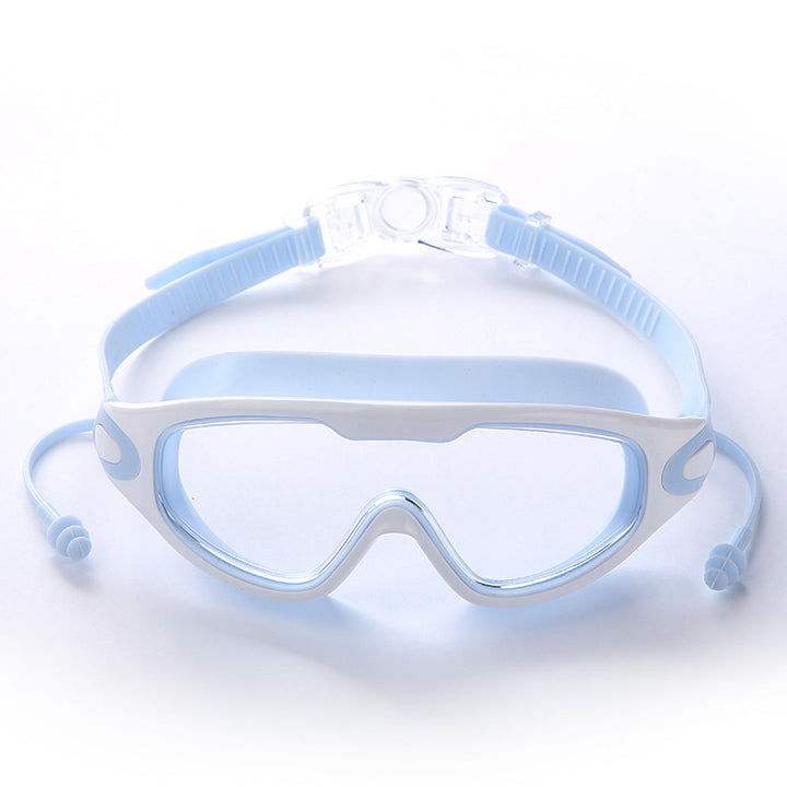 Swim mask with large field of vision and comfortable silicone padding Bowlift