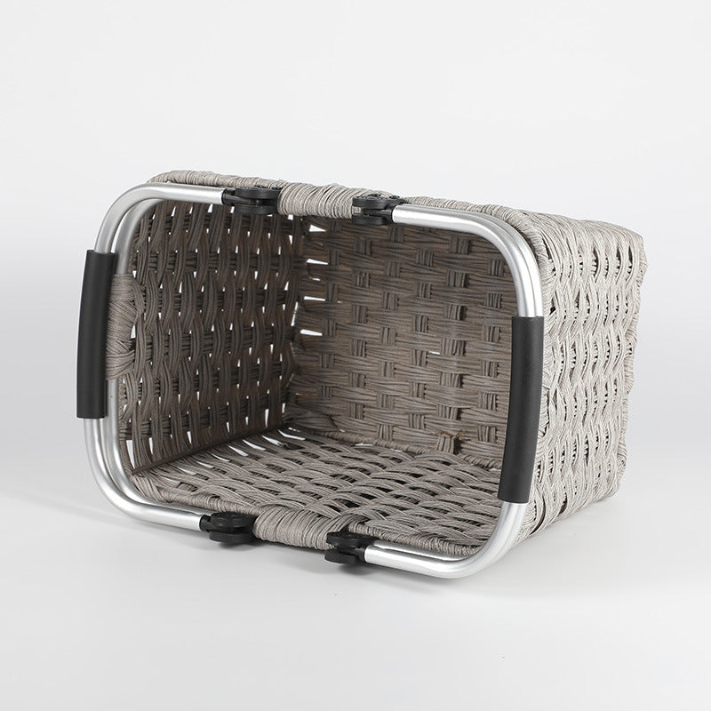 Women's Portable Shopping Basket with Aluminum Handle Bowlift