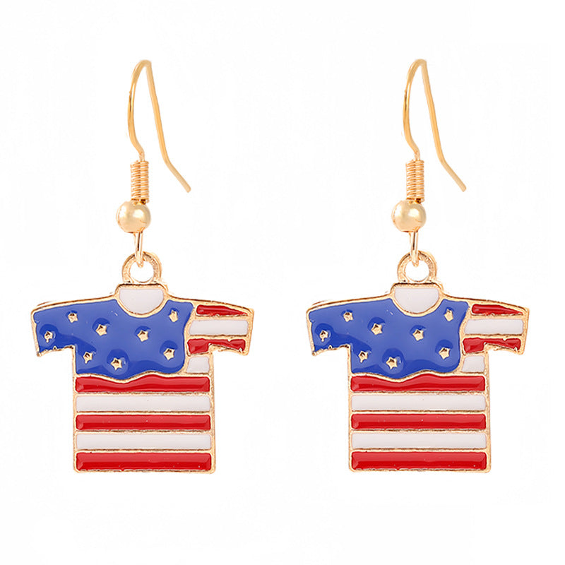 Women nan enamel horseshoe earrings with star motif and fishhook closure Bowlift