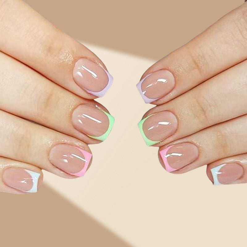 Artificial Nail Set with Flexible French Tips Bowlift