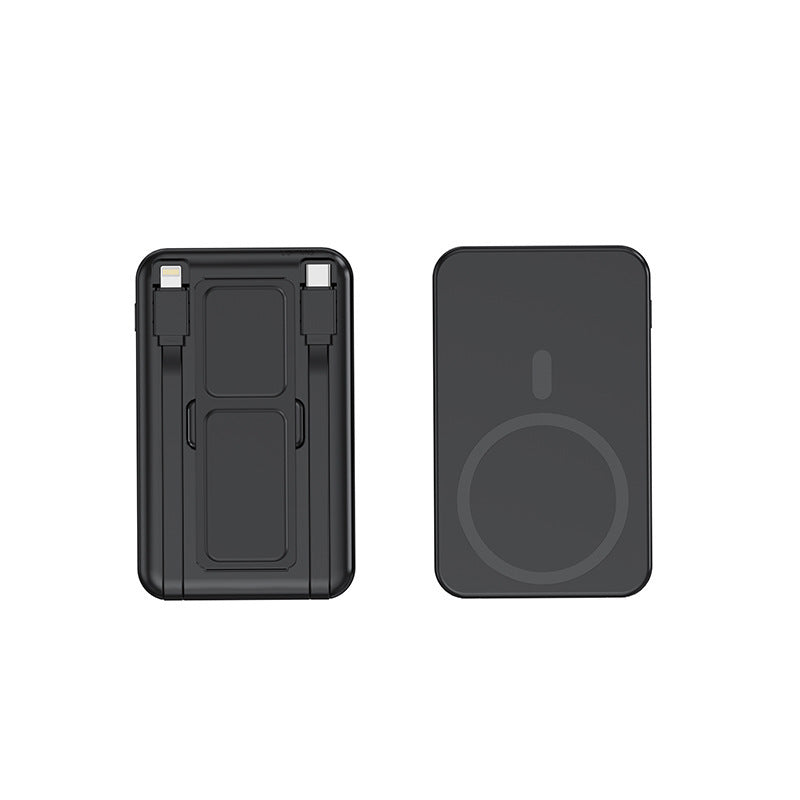 Portable power bank with integrated Qi charging function and digital capacity display Bowlift