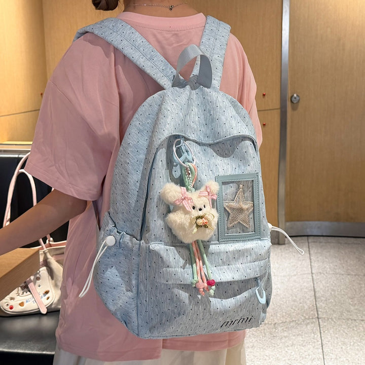Stylish Dot-Patterned Backpack Bowlift