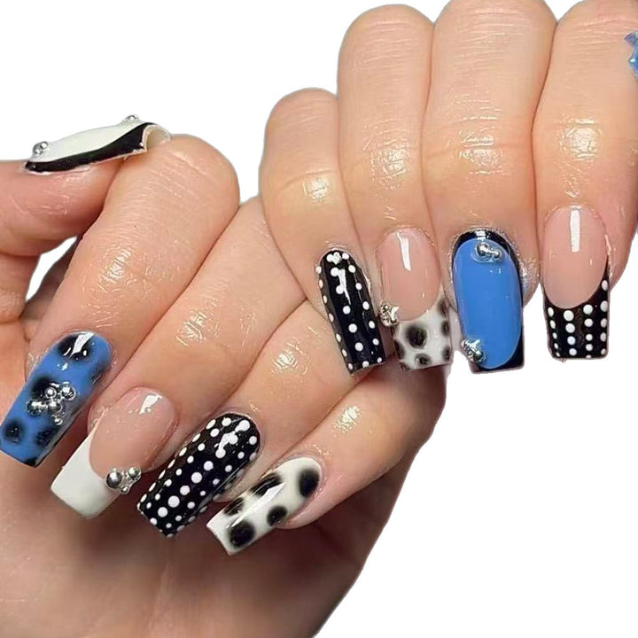 Stylish Point and Marble Design Artificials Nails Bowlift