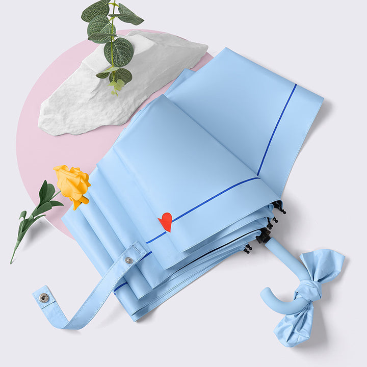 Ladies elegant folding umbrella with heart-shaped design Bowlift