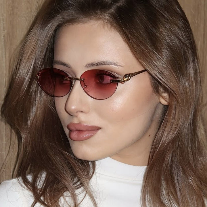Women's round sunglasses with elegant, semi-transparent frame and fashionable details Bowlift
