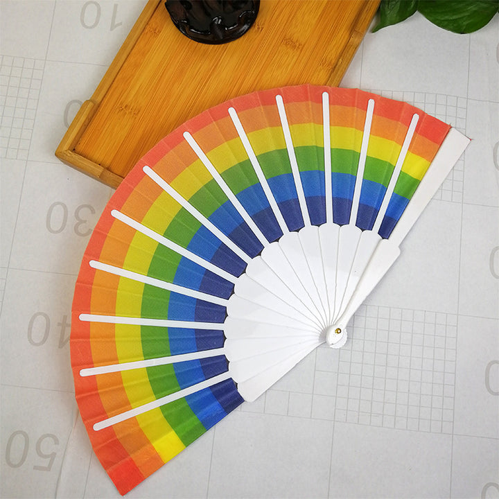 Women's colorful hand fan with artistic design Bowlift