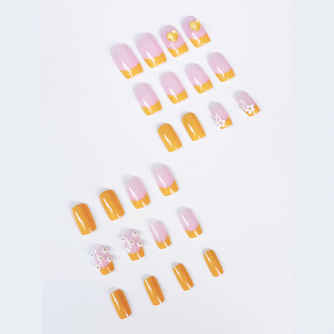 Floral Acrylic Nail Tips Bowlift