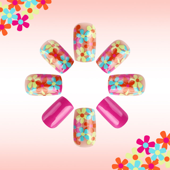 Fun Floral Press-On Nail Art Bowlift