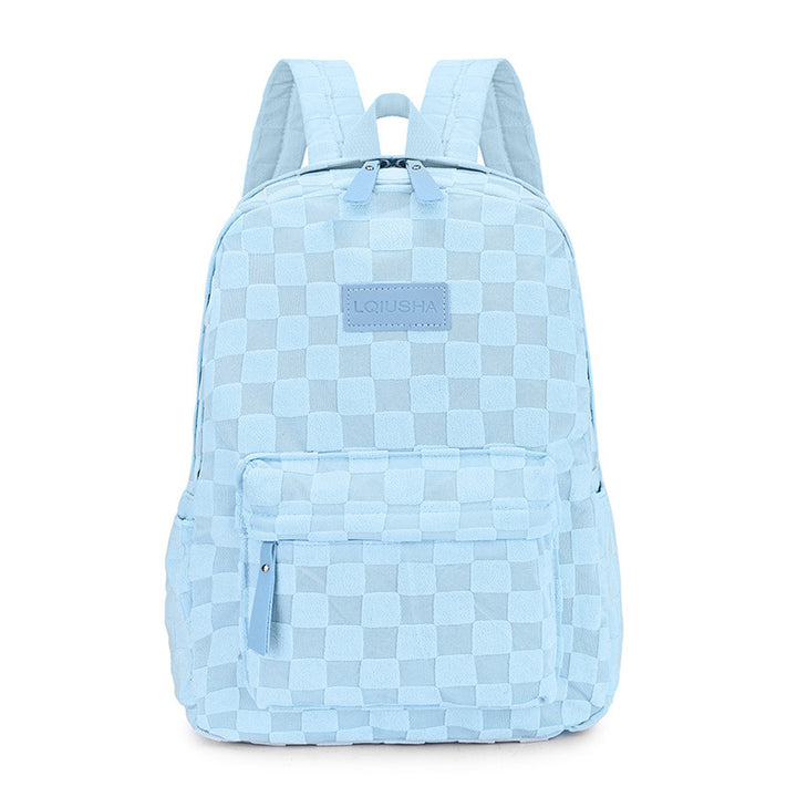 Stylish Checker Pattern Backpack