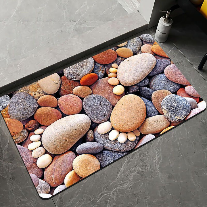 Elegant Floral Design Bath Mat Bowlift