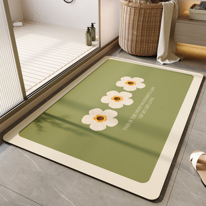 Decorative Floral Bath Mat Bowlift