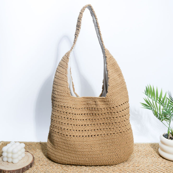 Handmade macrame shoulder bag with ergonomic shoulder strap Bowlift