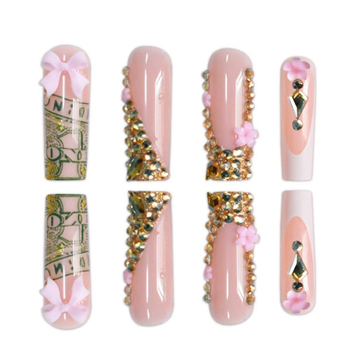 Glamorous Decorative Press-On Nails with Unique Embellishments Bowlift
