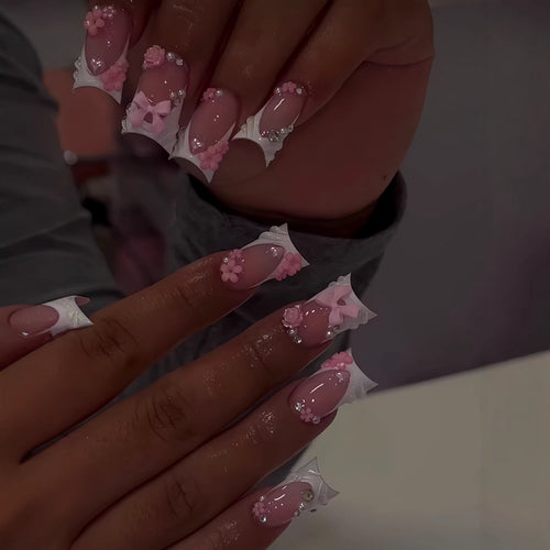 Decorative Floral Nail Art Extensions Bowlift