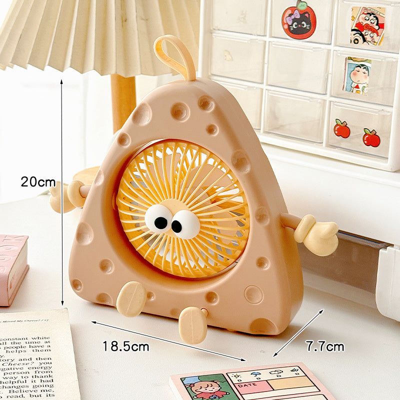 Ladies Portable Mini Table Fan with Cute Character Design Bowlift