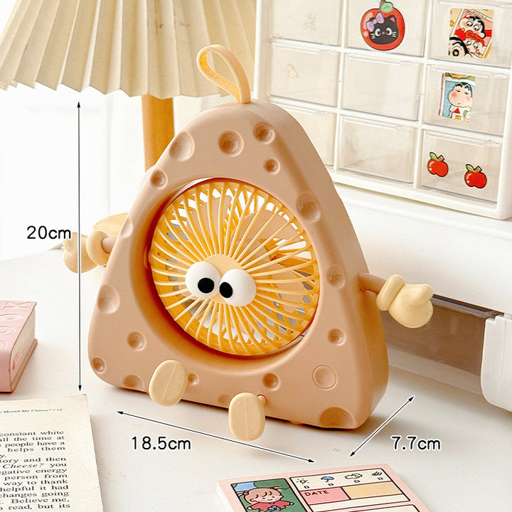 Ladies Portable Mini Table Fan with Cute Character Design Bowlift