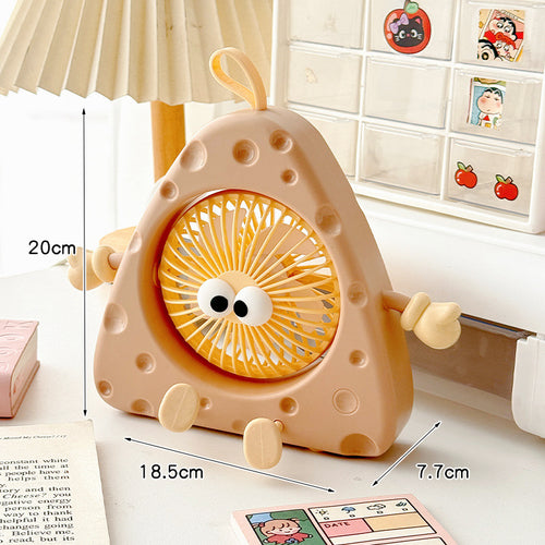 Ladies Portable Mini Table Fan with Cute Character Design Bowlift