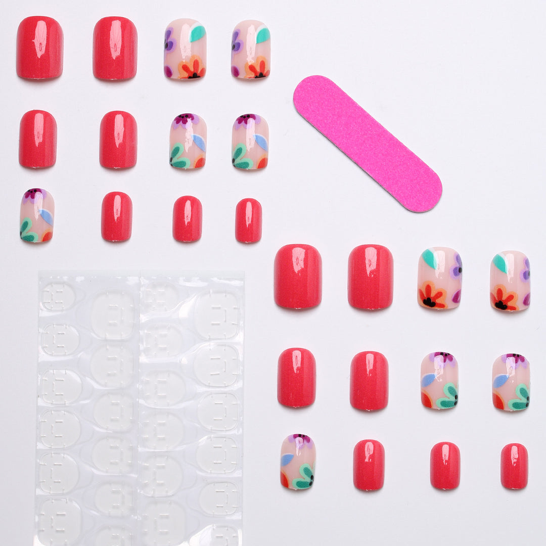 Artistic Nail Tips in Floral Design Bowlift