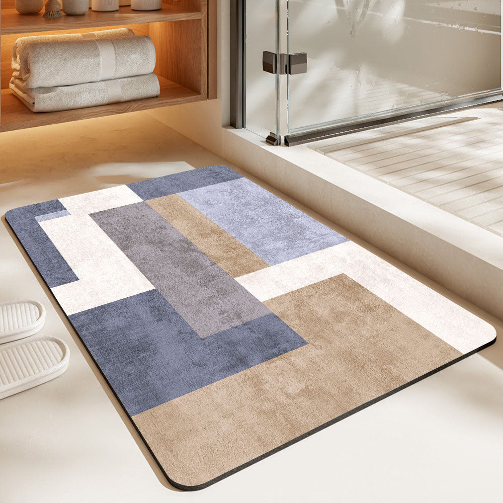 Contemporary Geometric Bath Rug Bowlift