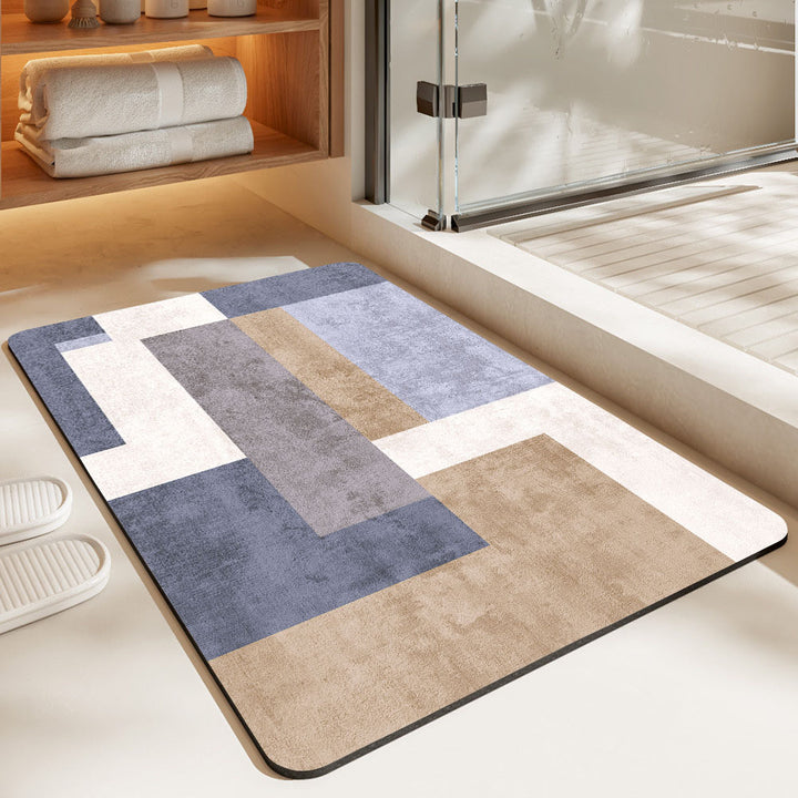 Contemporary Geometric Bath Rug Bowlift